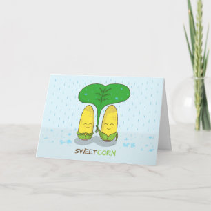 Cartes Pour Fêtes Annuelles mignon couple d'amour de maïs doux pour quelqu'un