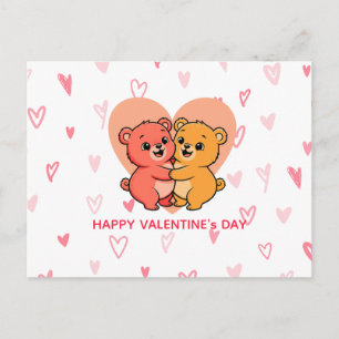 Cartes Pour Fêtes Annuelles Mignon couple d'ours en peluche Kawaii pour la Sai
