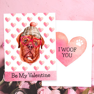Cartes Pour Fêtes Annuelles Mignon Dogue de Bordeaux Je t'aime mon chien Saint