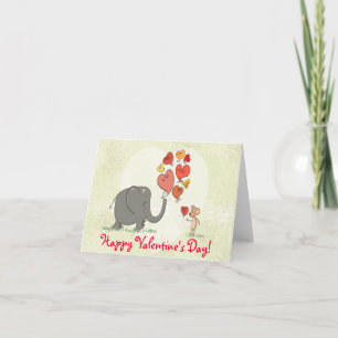 Cartes Pour Fêtes Annuelles mignon éléphant et souris valentine vecteur d'amou