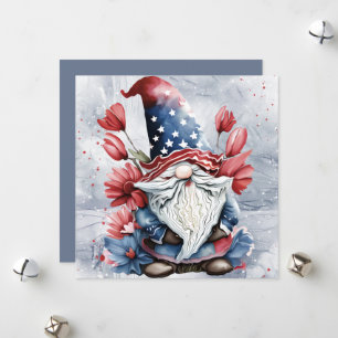 Cartes Pour Fêtes Annuelles Mignon Gnome Gonk amusant avec chapeau étoilé et r