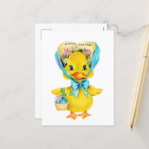 Cartes Pour Fêtes Annuelles mignon Joyeux canard de Pâques vintage