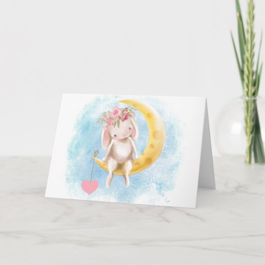 Cartes Pour Fêtes Annuelles mignon lapin (Devant)