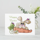Cartes Pour Fêtes Annuelles mignon lapin de Pâques (Debout devant)