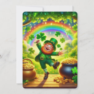 Cartes Pour Fêtes Annuelles Mignon, magique Leprechaun Saint-Patrick