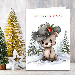 Cartes Pour Fêtes Annuelles Mignon ours en peluche de Noël