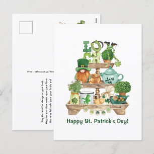 Cartes Pour Fêtes Annuelles Mignon présentoir à bibelots irlandais Joyeux St P