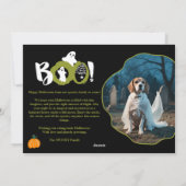 Cartes Pour Fêtes Annuelles Mignon Vert moderne Boo fantômes 2 photos Hallowee (Dos)