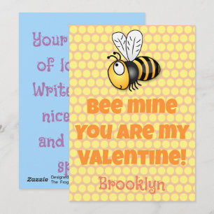 Cartes Pour Fêtes Annuelles Mignonne abeille mienne valentine dessin animé