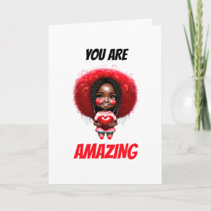 Cartes Pour Fêtes Annuelles Mignonne Africaine Américaine fille vous êtes extr