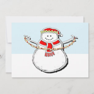 Cartes Pour Fêtes Annuelles Mignonne bonhomme de neige de Noël