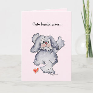 Cartes Pour Fêtes Annuelles Mignonne Bunderarms Cartoon Rabbit Love