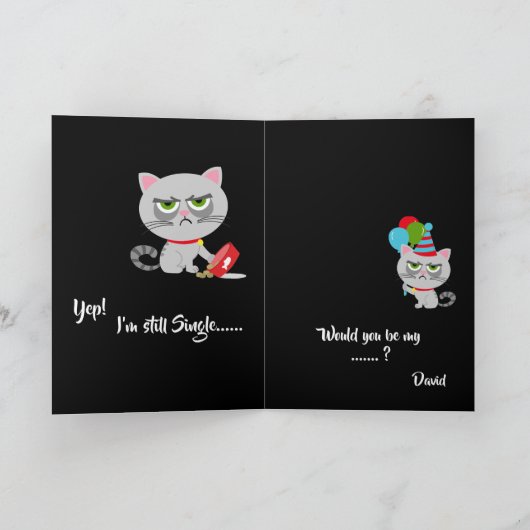 Cartes Pour Fêtes Annuelles Mignonne chat agacé mendiant pour Valentine | Drôl (Intérieur)