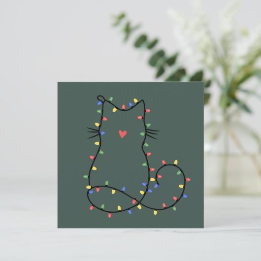 Cartes Pour Fêtes Annuelles Mignonne Chat Noël Chat Maman Amusante Amoureux de (Debout devant)