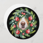 Cartes Pour Fêtes Annuelles Mignonne Chien Nez Noël Wreath Chien Maman Amoureu (Devant / Derrière)