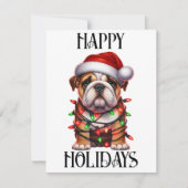 Cartes Pour Fêtes Annuelles Mignonne chien taureau de Noël (Devant)