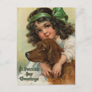 Cartes Pour Fêtes Annuelles Mignonne chien vintage Saint Patrick's Day
