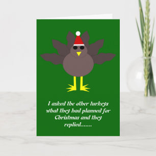Cartes Pour Fêtes Annuelles Mignonne Christmas Turkey Funny Card