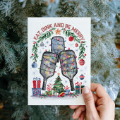 Cartes Pour Fêtes Annuelles Mignonne Dink Be Joyeux Pickleball Christmas Card