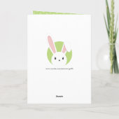 Cartes Pour Fêtes Annuelles Mignonne drôle Bunny de Pâques Printemps vert (Dos)