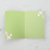 Cartes Pour Fêtes Annuelles Mignonne drôle Bunny de Pâques Printemps vert (Intérieur)