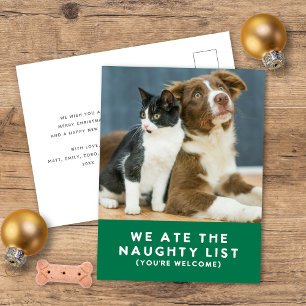 Cartes Pour Fêtes Annuelles Mignonne drôle Liste de vilaines Animaux de compag