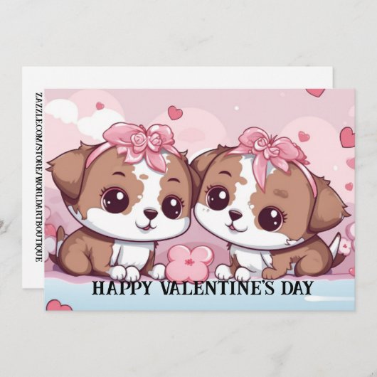 Cartes Pour Fêtes Annuelles Mignonne et drôle Saint Valentin pour les enfants (Devant / Derrière)