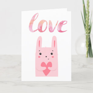 Cartes Pour Fêtes Annuelles Mignonne et drôle Un lapin t'aime Valentine's