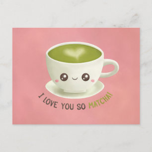 Cartes Pour Fêtes Annuelles Mignonne Je T'Aime Tellement Matcha Pun Valentines