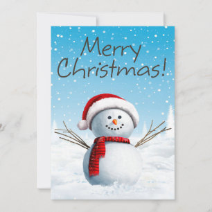 Cartes Pour Fêtes Annuelles Mignonne joyeux bonhomme de neige joyeux de Noël