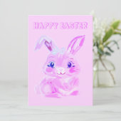 Cartes Pour Fêtes Annuelles Mignonne Lapin de Pâques Enseignant Pink Pâques (Debout devant)