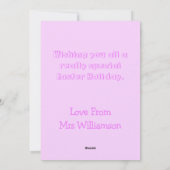 Cartes Pour Fêtes Annuelles Mignonne Lapin de Pâques Enseignant Pink Pâques (Dos)