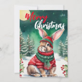 Cartes Pour Fêtes Annuelles Mignonne lapin lapin lapin lapin père Noël Noël No (Devant)
