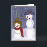 Cartes Pour Fêtes Annuelles Mignonne Noël Cowboy Snowman<br><div class="desc">Image créée par Deborah Miller,  artiste du Missouri. Création numérique d'une carte décontractée et amusante.</div>