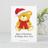 Cartes Pour Fêtes Annuelles Mignonne ours en peluche Joyeux Noël (Debout devant)
