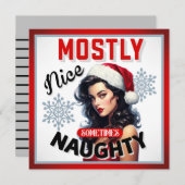 Cartes Pour Fêtes Annuelles Mignonne Parfois Naughty Retro Noël Pinup (Devant / Derrière)