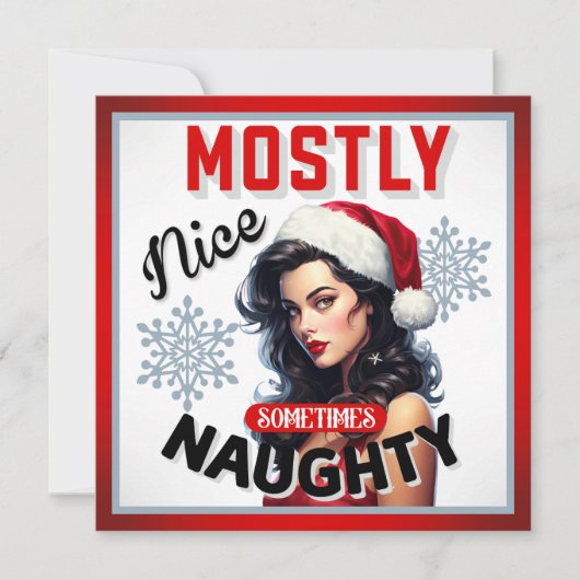 Cartes Pour Fêtes Annuelles Mignonne Parfois Naughty Retro Noël Pinup (Devant)