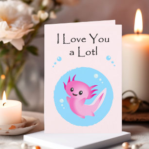 Cartes Pour Fêtes Annuelles Mignonne Purple Rose Axolotl Aimer Vous Valentine
