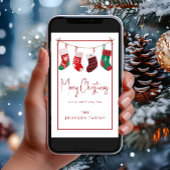 Cartes Pour Fêtes Annuelles Mignonne Red Bas Joyeux Noël