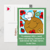 Cartes Pour Fêtes Annuelles Mignonne Snail Memorial Day BBQ (Devant / Derrière)