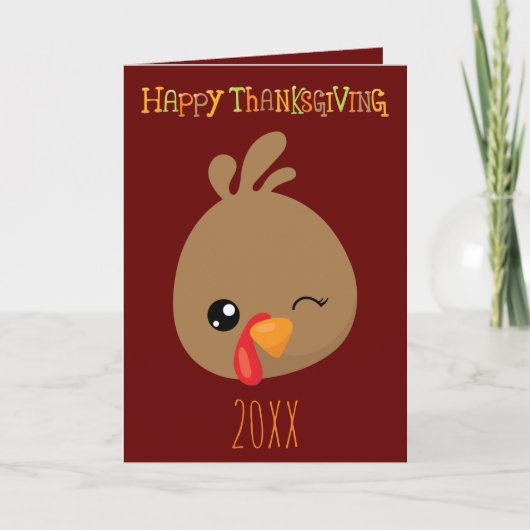 Cartes Pour Fêtes Annuelles Mignonne Turquie Thanksgiving 20XX (Devant)