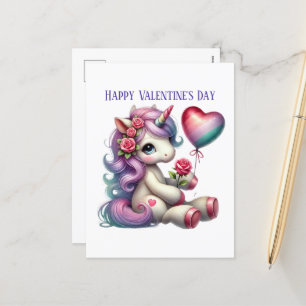 Cartes Pour Fêtes Annuelles Mignonnes filles unicorn Heureuse Sainte-Valentin