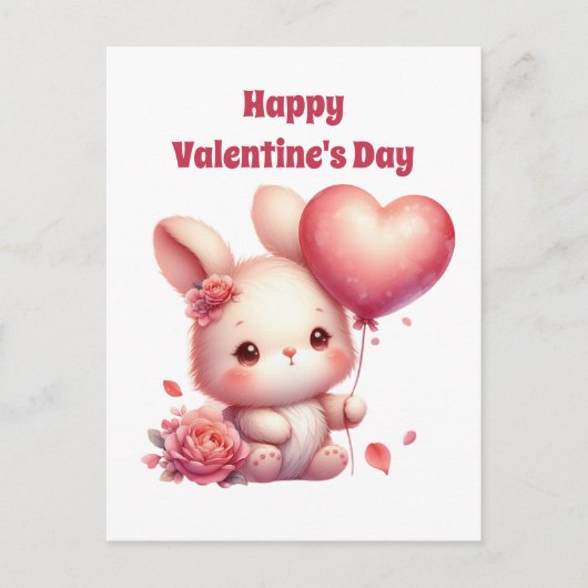 Cartes Pour Fêtes Annuelles Mignonnes gamins lapin Heureuse Sainte-Valentin (Devant)