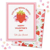 Cartes Pour Fêtes Annuelles Mignons Enfants Sucrés à la Fraise Saint-Valentin