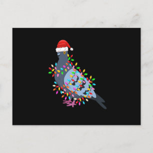 Cartes Pour Fêtes Annuelles Mignons feux de Noël Pigeon portant le Casquette d