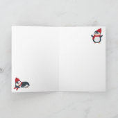 Cartes Pour Fêtes Annuelles Mignons Manchots Oiseaux d'Hiver Noël Arctique (Intérieur)