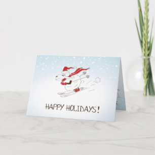 Cartes Pour Fêtes Annuelles Mignons moutons de Noël Ski - Joyeuses fêtes