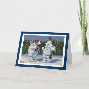Cartes Pour Fêtes Annuelles Mignons Noël Vintage Snowman