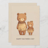 Cartes Pour Fêtes Annuelles Mignons ours en peluche de dessin animé. Jour des (Devant / Derrière)