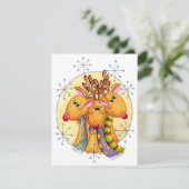 Cartes Pour Fêtes Annuelles Mignons rennes de Noël portant des écharpes avec d (Debout devant)